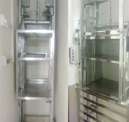Sản xuất thang máy chở thưc ăn bằng inox